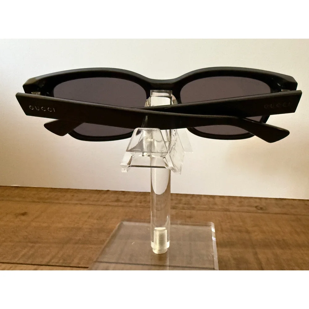 Gucci GG1716S 001 Sunglasses Mens Black Square Frame Black Lens Made Italy Case